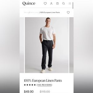 Quince 100% European Linen Pant (Black)